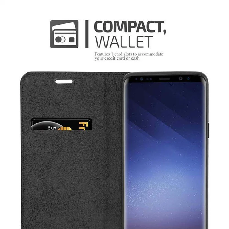 Cadorabo Hülle kompatibel mit Samsung Galaxy S9 Schutzhülle mit Magnetverschluss, Standfunktion und Kartenfach