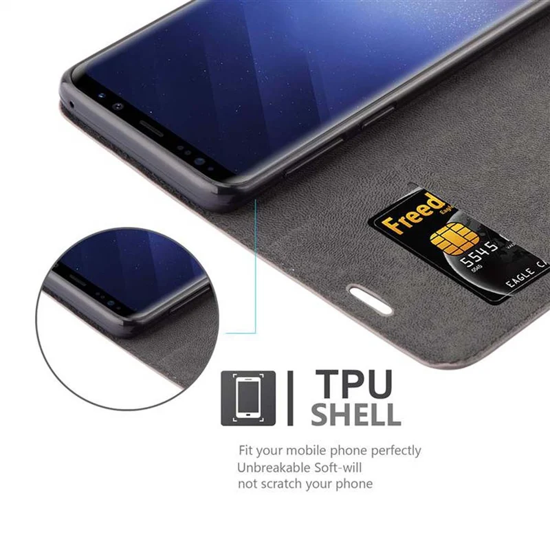 Cadorabo Hülle kompatibel mit Samsung Galaxy S9 Schutzhülle mit Magnetverschluss, Standfunktion und Kartenfach