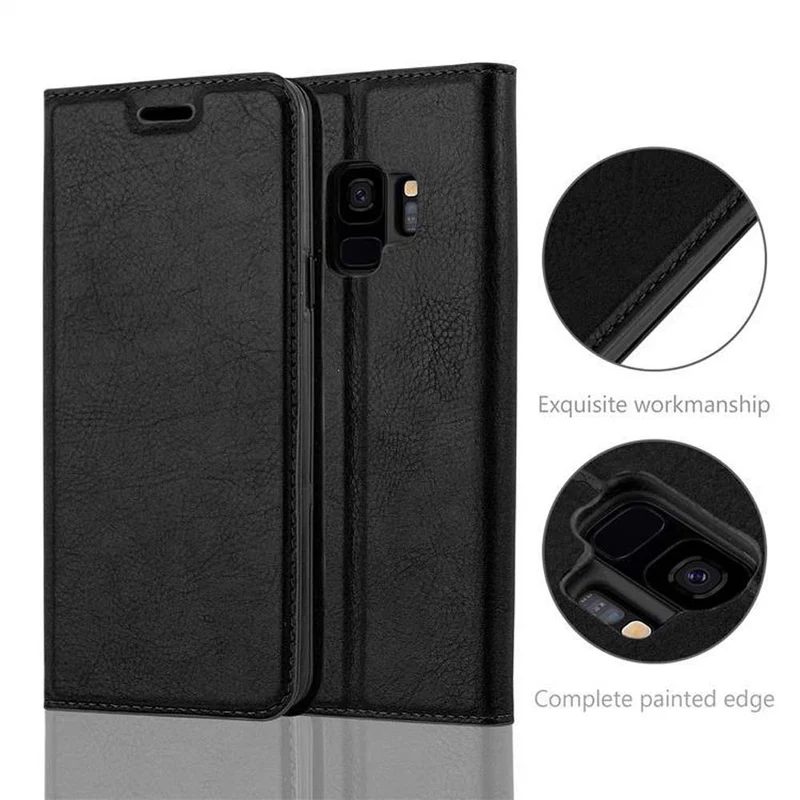 Cadorabo Hülle kompatibel mit Samsung Galaxy S9 Schutzhülle mit Magnetverschluss, Standfunktion und Kartenfach