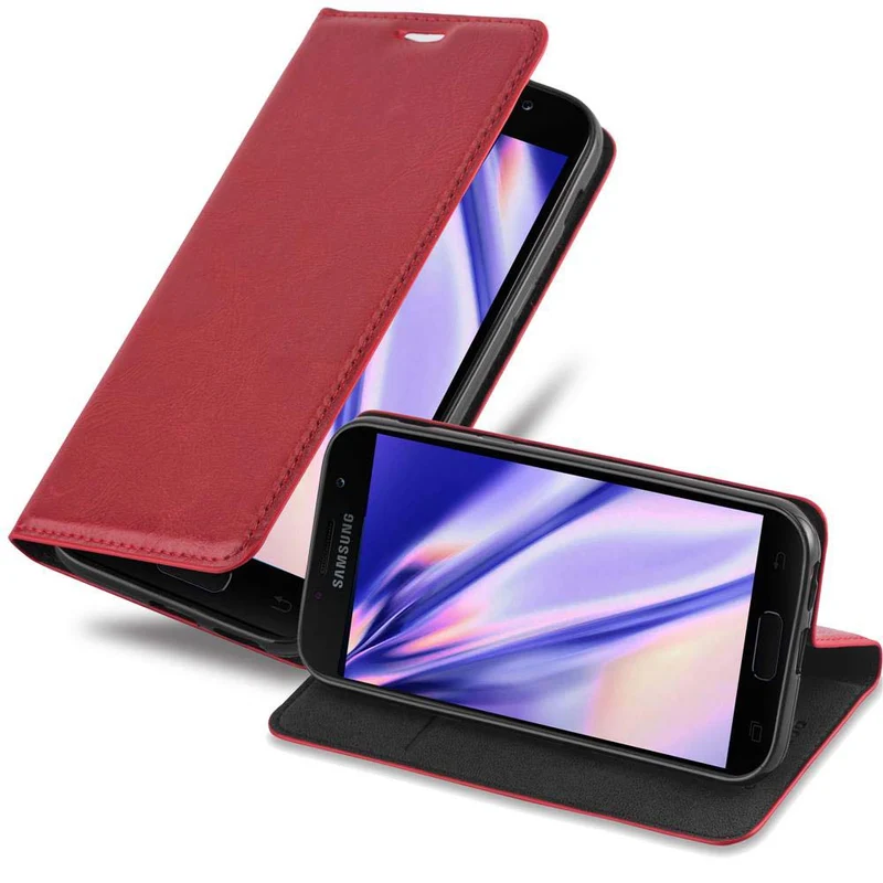Cadorabo Hülle kompatibel mit Samsung Galaxy A7 2017 Schutzhülle mit Magnetverschluss, Standfunktion und Kartenfach