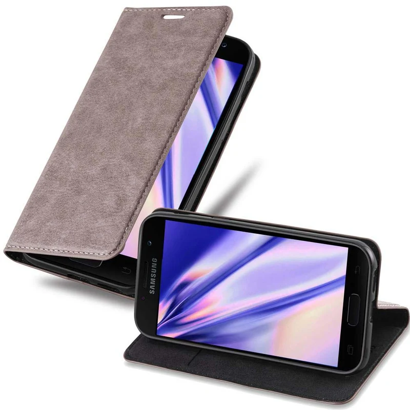 Cadorabo Hülle kompatibel mit Samsung Galaxy A7 2017 Schutzhülle mit Magnetverschluss, Standfunktion und Kartenfach