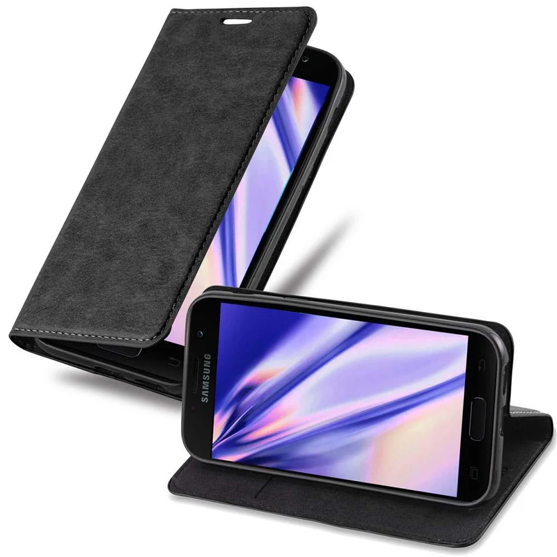 Cadorabo Hülle kompatibel mit Samsung Galaxy A7 2017 Schutzhülle mit Magnetverschluss, Standfunktion und Kartenfach