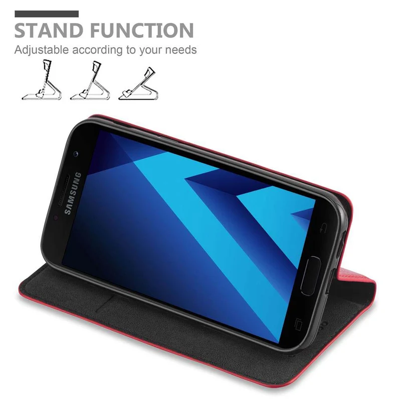 Cadorabo Hülle kompatibel mit Samsung Galaxy A7 2017 Schutzhülle mit Magnetverschluss, Standfunktion und Kartenfach