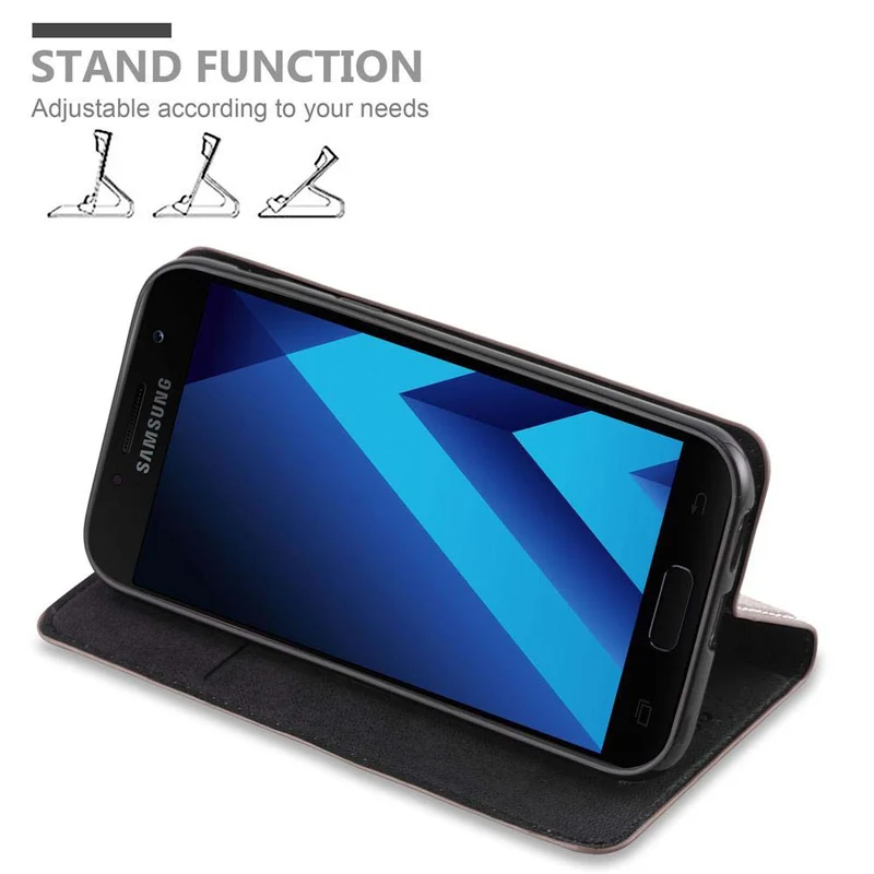 Cadorabo Hülle kompatibel mit Samsung Galaxy A7 2017 Schutzhülle mit Magnetverschluss, Standfunktion und Kartenfach