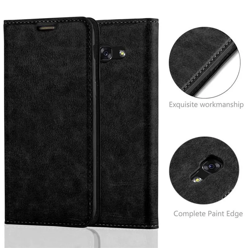 Cadorabo Hülle kompatibel mit Samsung Galaxy A7 2017 Schutzhülle mit Magnetverschluss, Standfunktion und Kartenfach