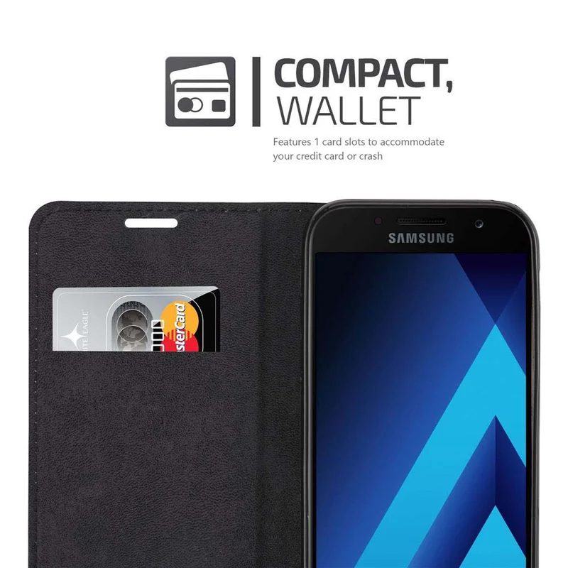 Cadorabo Hülle kompatibel mit Samsung Galaxy A7 2017 Schutzhülle mit Magnetverschluss, Standfunktion und Kartenfach