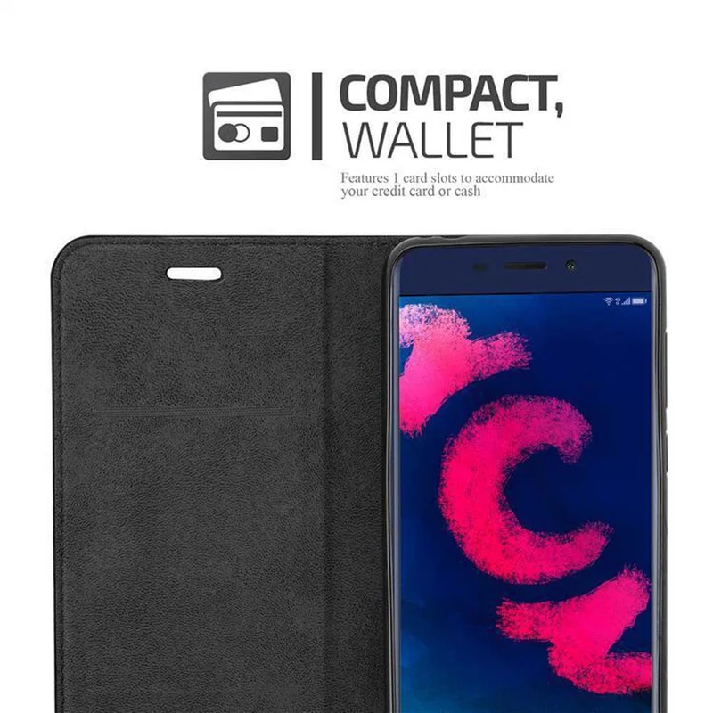 Cadorabo Hülle kompatibel mit Honor 6C PRO Schutzhülle mit Magnetverschluss, Standfunktion und Kartenfach