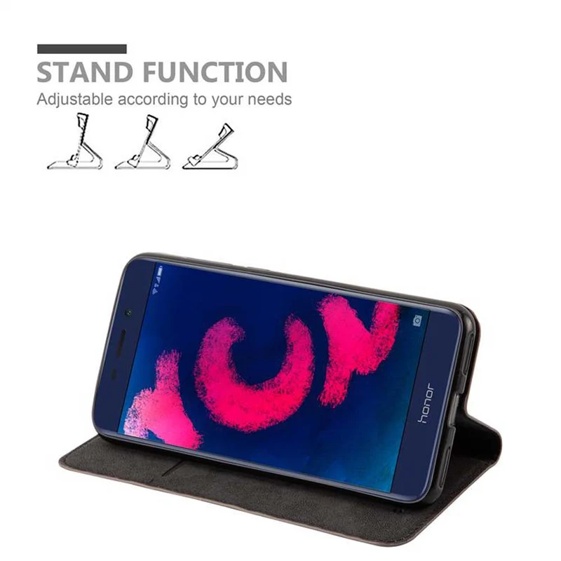 Cadorabo Hülle kompatibel mit Honor 6C PRO Schutzhülle mit Magnetverschluss, Standfunktion und Kartenfach
