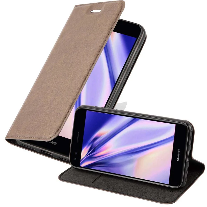 Cadorabo Hülle kompatibel mit Huawei Y6 PRO 2017 Schutzhülle mit Magnetverschluss, Standfunktion und Kartenfach
