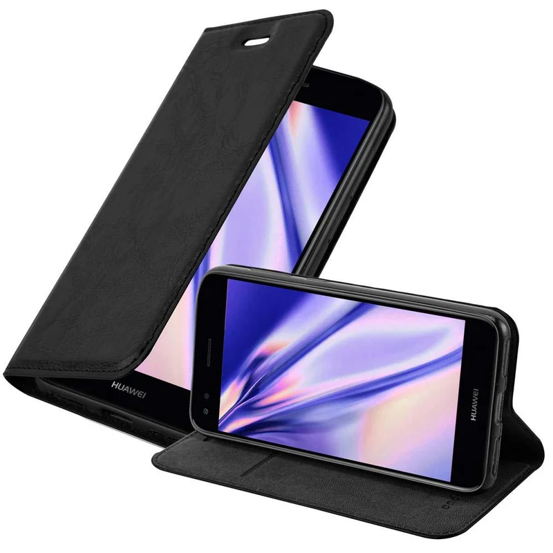 Cadorabo Hülle kompatibel mit Huawei Y6 PRO 2017 Schutzhülle mit Magnetverschluss, Standfunktion und Kartenfach
