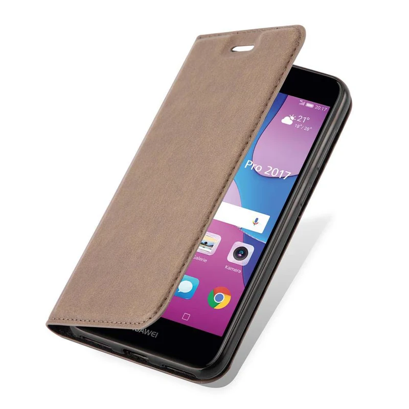 Cadorabo Hülle kompatibel mit Huawei Y6 PRO 2017 Schutzhülle mit Magnetverschluss, Standfunktion und Kartenfach