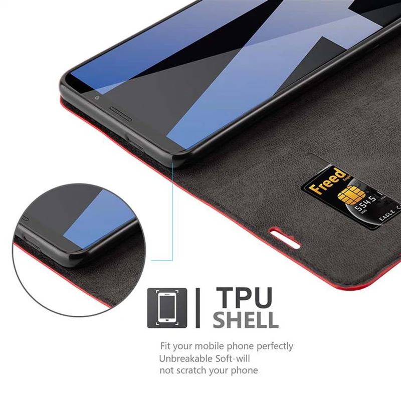 Cadorabo Hülle kompatibel mit Huawei MATE 10 PRO Schutzhülle mit Magnetverschluss, Standfunktion und Kartenfach