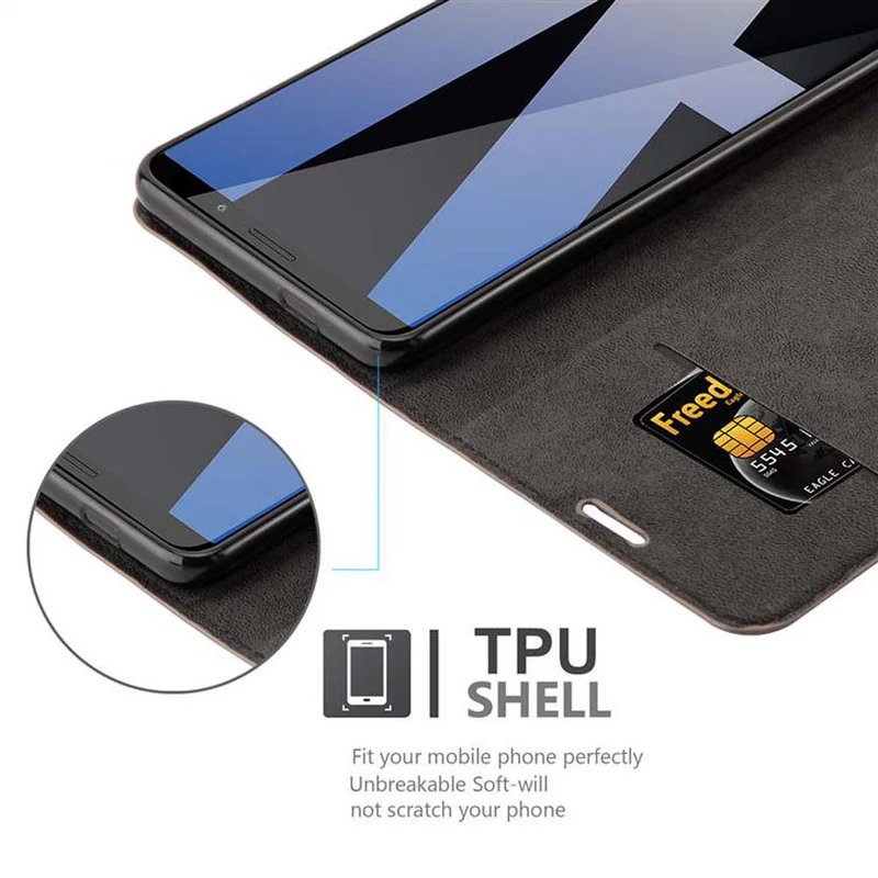 Cadorabo Hülle kompatibel mit Huawei MATE 10 PRO Schutzhülle mit Magnetverschluss, Standfunktion und Kartenfach