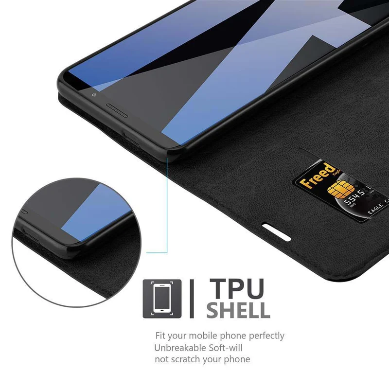 Cadorabo Hülle kompatibel mit Huawei MATE 10 PRO Schutzhülle mit Magnetverschluss, Standfunktion und Kartenfach
