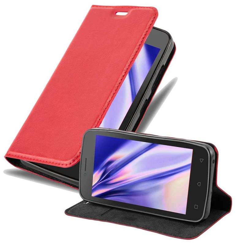 Cadorabo Hülle kompatibel mit Lenovo A PLUS Schutzhülle mit Magnetverschluss, Standfunktion und Kartenfach
