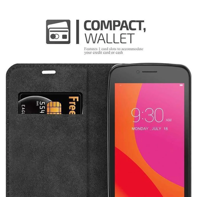 Cadorabo Hülle kompatibel mit Lenovo A PLUS Schutzhülle mit Magnetverschluss, Standfunktion und Kartenfach