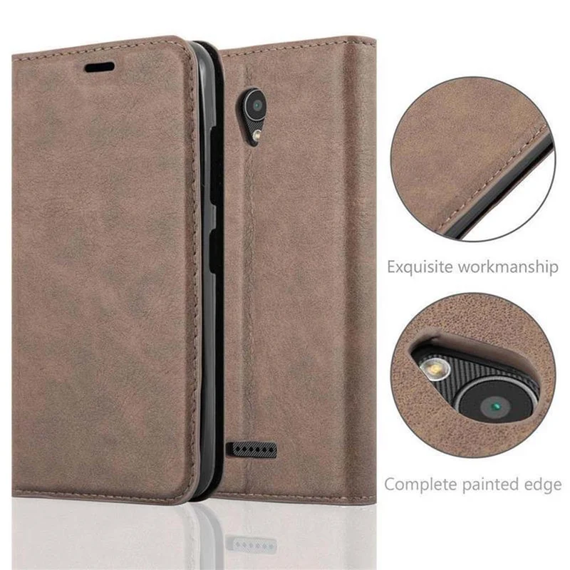 Cadorabo Hülle kompatibel mit Lenovo A PLUS Schutzhülle mit Magnetverschluss, Standfunktion und Kartenfach