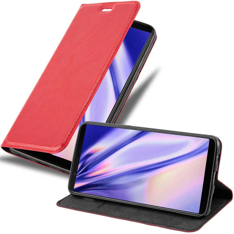 Cadorabo Hülle kompatibel mit OnePlus 5T Schutzhülle mit Magnetverschluss, Standfunktion und Kartenfach