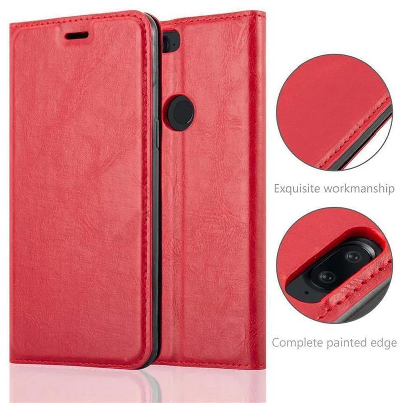 Cadorabo Hülle kompatibel mit OnePlus 5T Schutzhülle mit Magnetverschluss, Standfunktion und Kartenfach