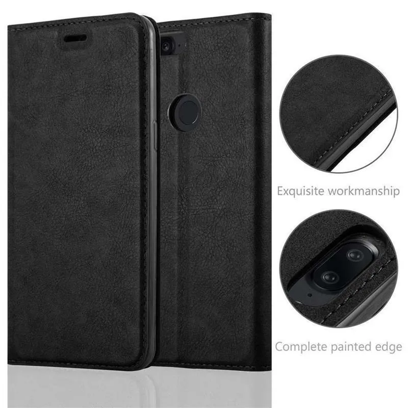 Cadorabo Hülle kompatibel mit OnePlus 5T Schutzhülle mit Magnetverschluss, Standfunktion und Kartenfach