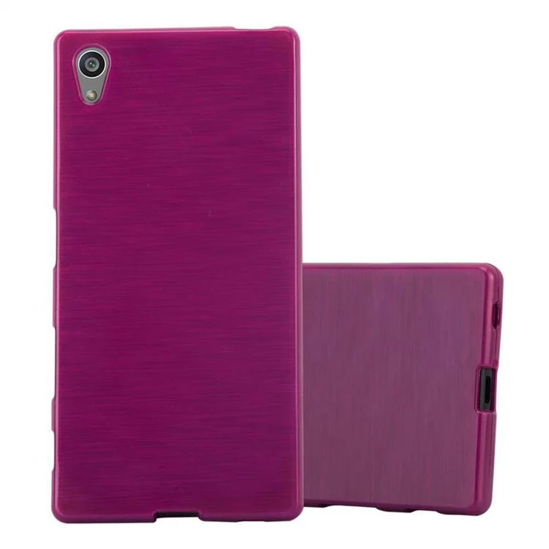 Cadorabo Hülle kompatibel mit Sony Xperia Z5 Schutzhülle aus flexiblem TPU Silikon im Brushed Design