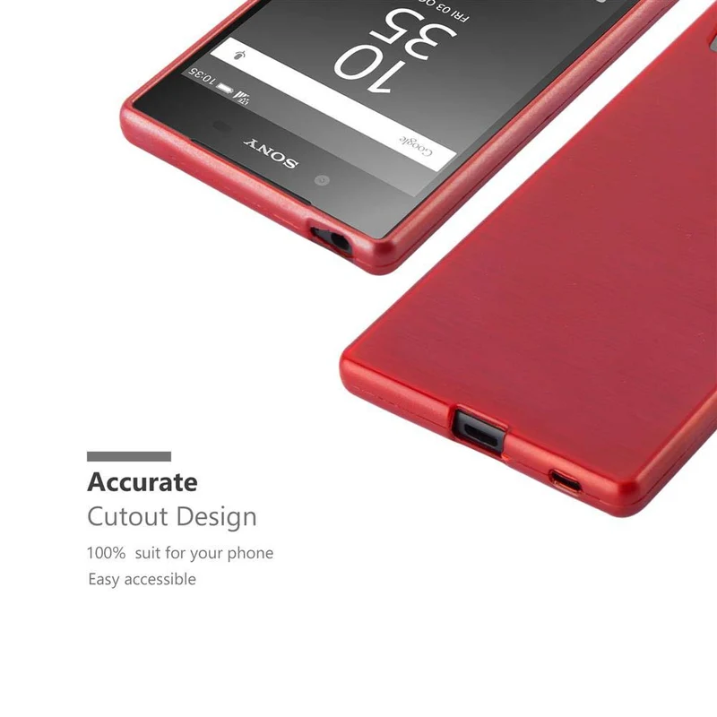 Cadorabo Hülle kompatibel mit Sony Xperia Z5 Schutzhülle aus flexiblem TPU Silikon im Brushed Design