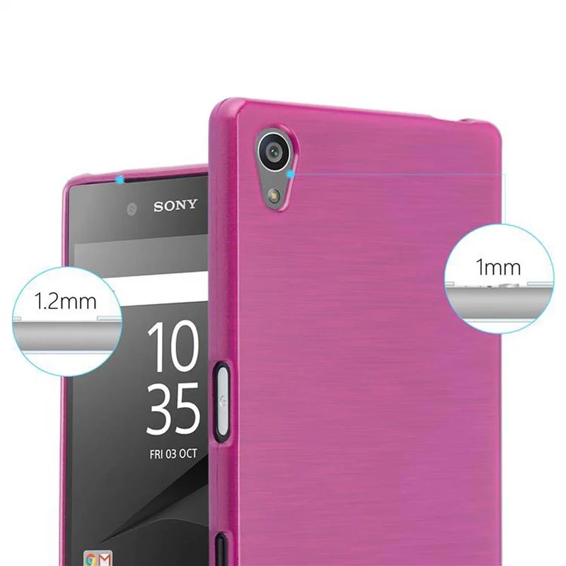 Cadorabo Hülle kompatibel mit Sony Xperia Z5 Schutzhülle aus flexiblem TPU Silikon im Brushed Design