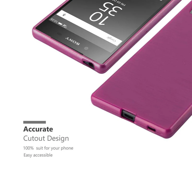 Cadorabo Hülle kompatibel mit Sony Xperia Z5 Schutzhülle aus flexiblem TPU Silikon im Brushed Design
