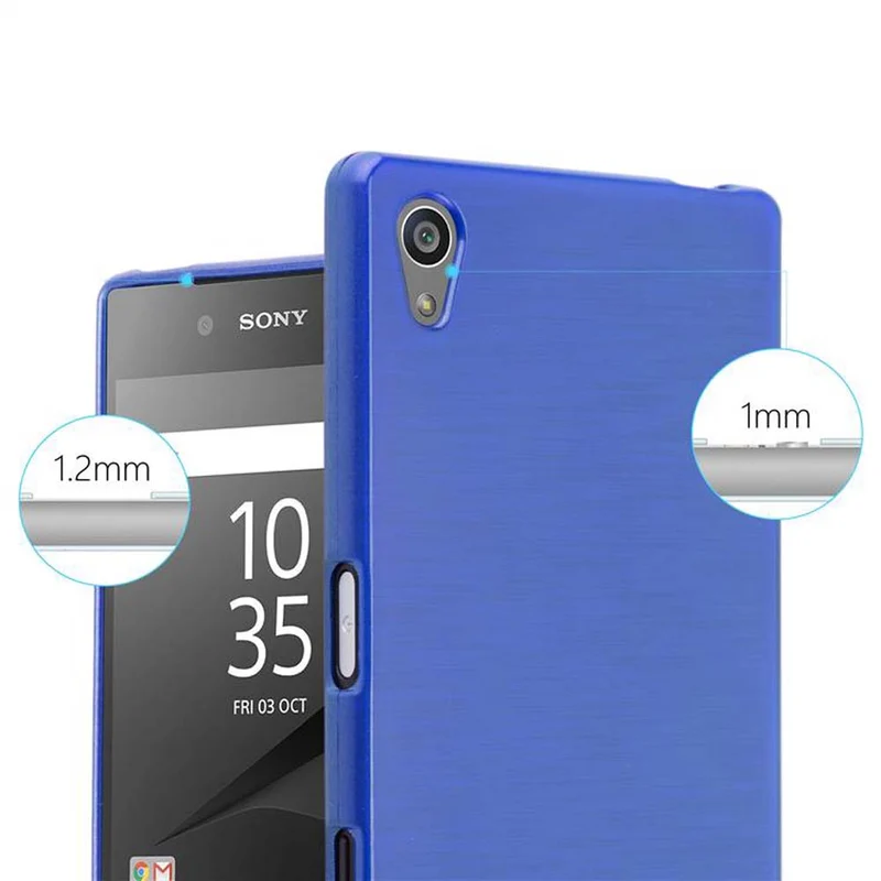 Cadorabo Hülle kompatibel mit Sony Xperia Z5 Schutzhülle aus flexiblem TPU Silikon im Brushed Design