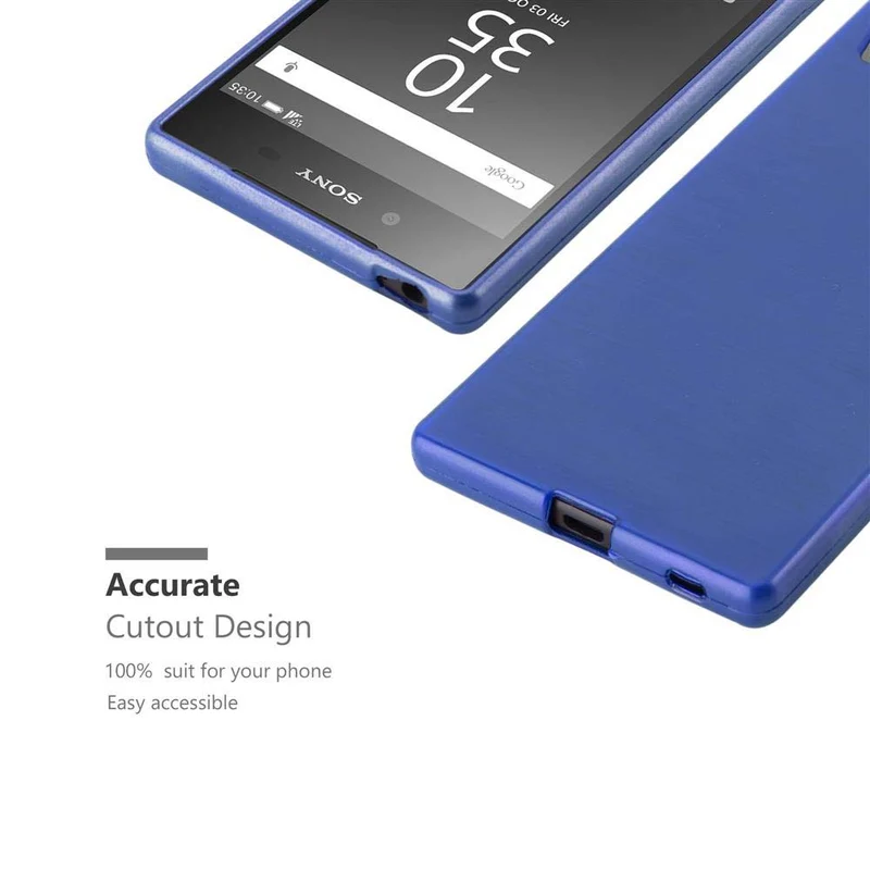 Cadorabo Hülle kompatibel mit Sony Xperia Z5 Schutzhülle aus flexiblem TPU Silikon im Brushed Design