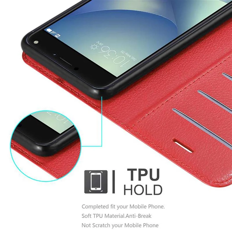 Cadorabo Hülle kompatibel mit Asus ZenFone 4 PRO Schutzhülle mit Magnetverschluss, Standfunktion und Kartenfach