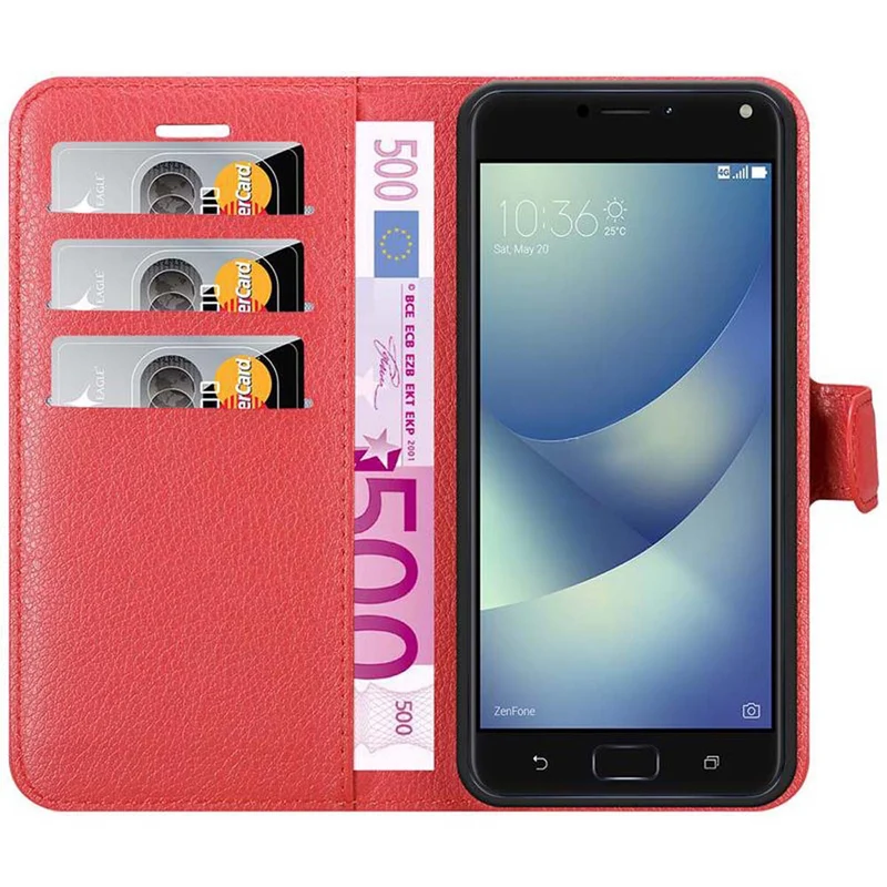 Cadorabo Hülle kompatibel mit Asus ZenFone 4 PRO Schutzhülle mit Magnetverschluss, Standfunktion und Kartenfach