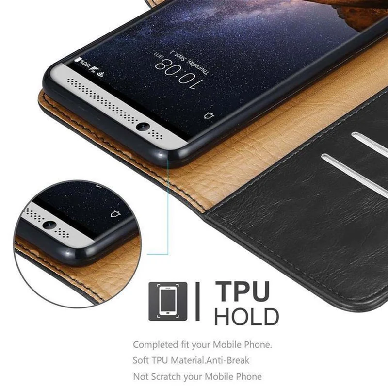 Cadorabo Hülle kompatibel mit ZTE Axon 7 Schutzhülle mit Magnetverschluss, Standfunktion und Kartenfach
