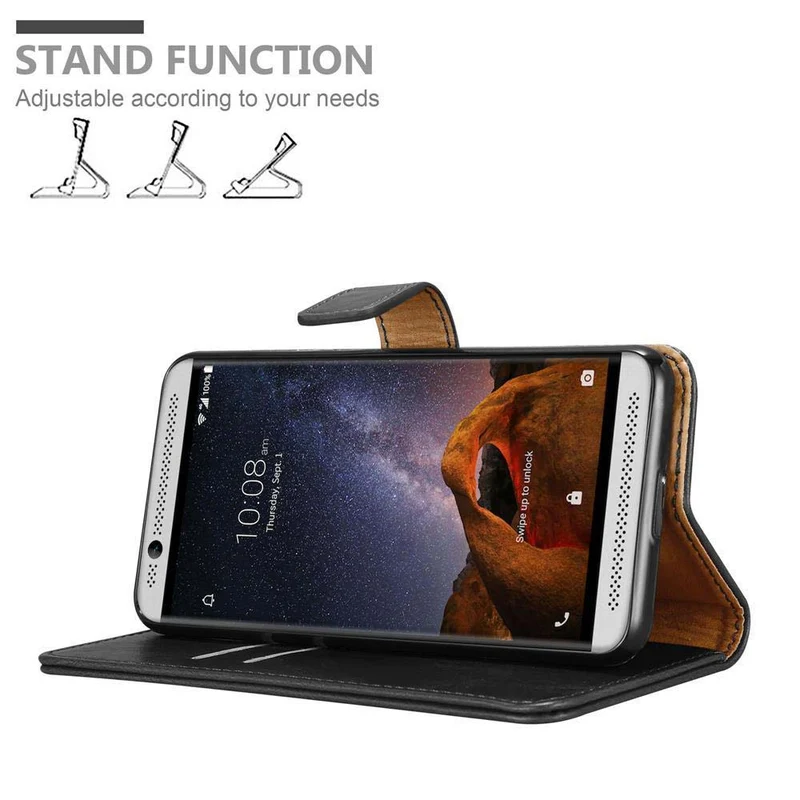 Cadorabo Hülle kompatibel mit ZTE Axon 7 Schutzhülle mit Magnetverschluss, Standfunktion und Kartenfach
