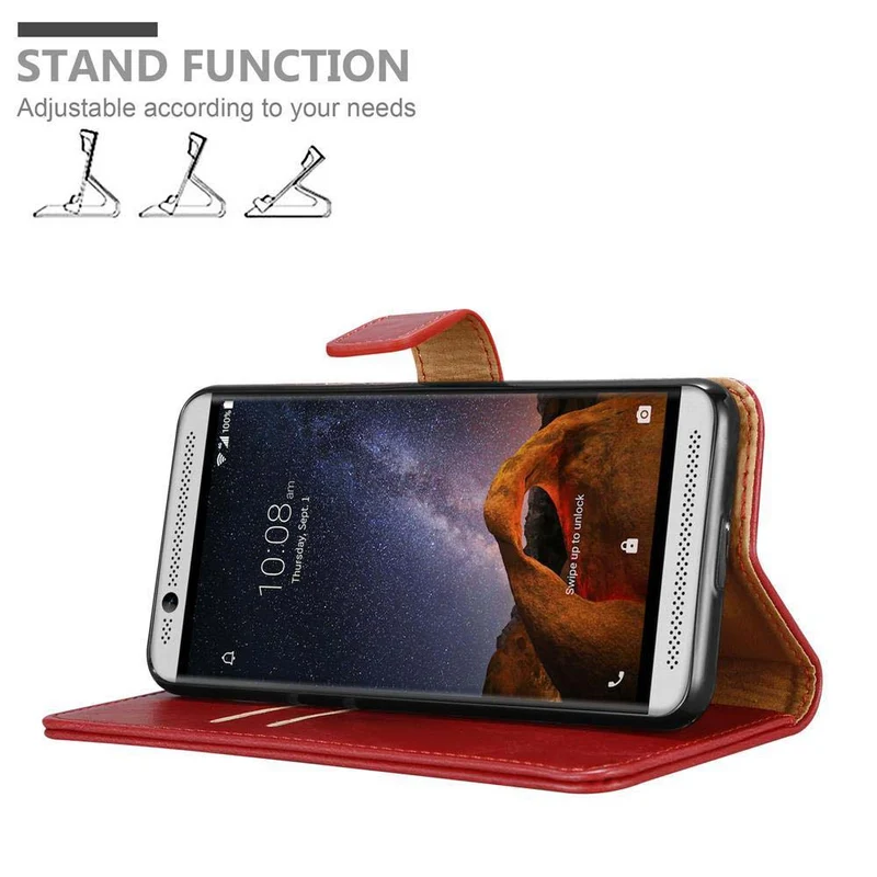 Cadorabo Hülle kompatibel mit ZTE Axon 7 Schutzhülle mit Magnetverschluss, Standfunktion und Kartenfach