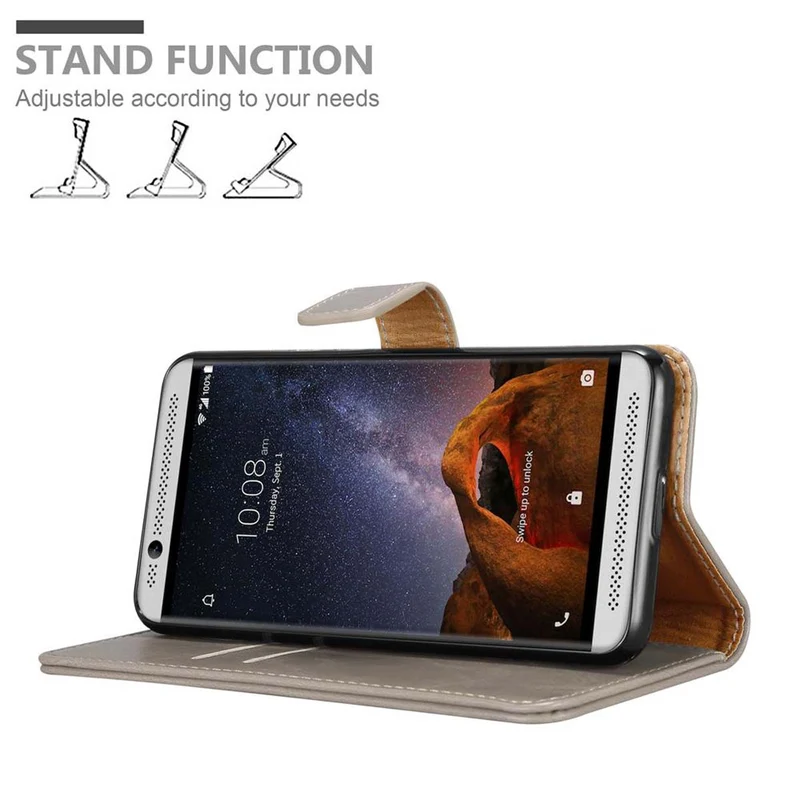 Cadorabo Hülle kompatibel mit ZTE Axon 7 Schutzhülle mit Magnetverschluss, Standfunktion und Kartenfach