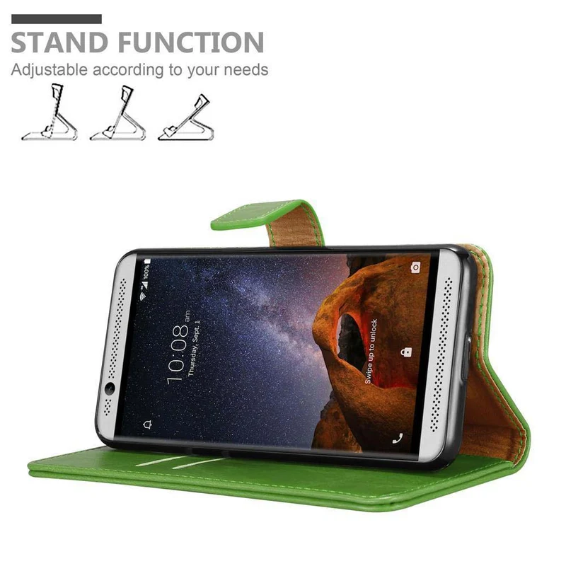 Cadorabo Hülle kompatibel mit ZTE Axon 7 Schutzhülle mit Magnetverschluss, Standfunktion und Kartenfach