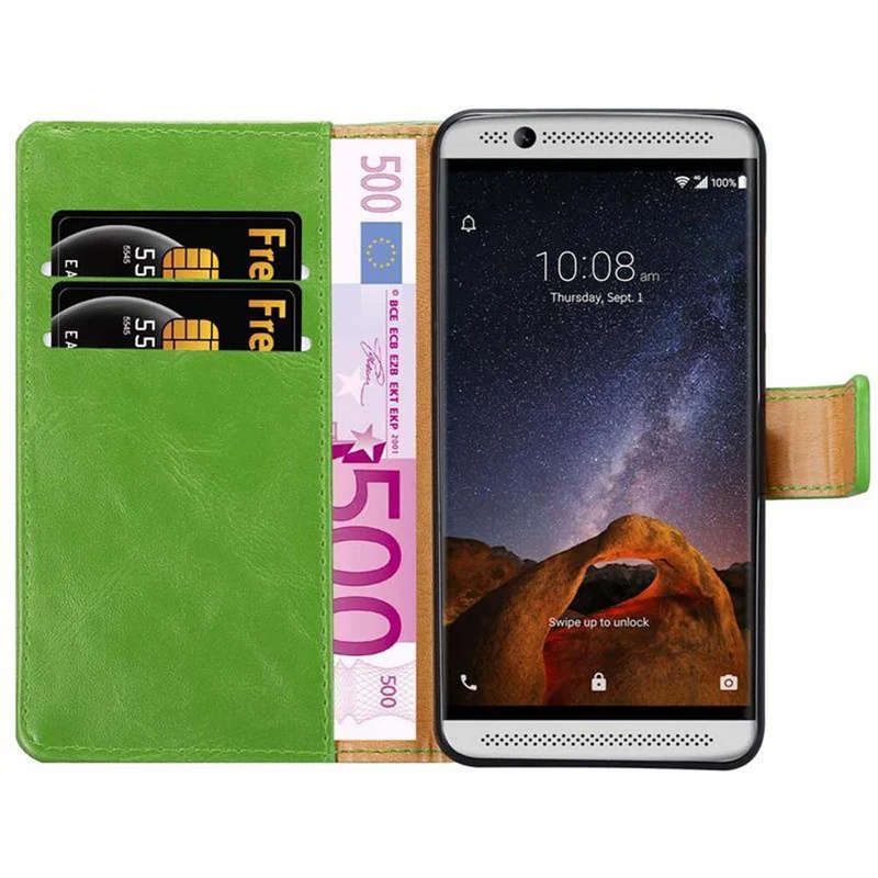 Cadorabo Hülle kompatibel mit ZTE Axon 7 Schutzhülle mit Magnetverschluss, Standfunktion und Kartenfach