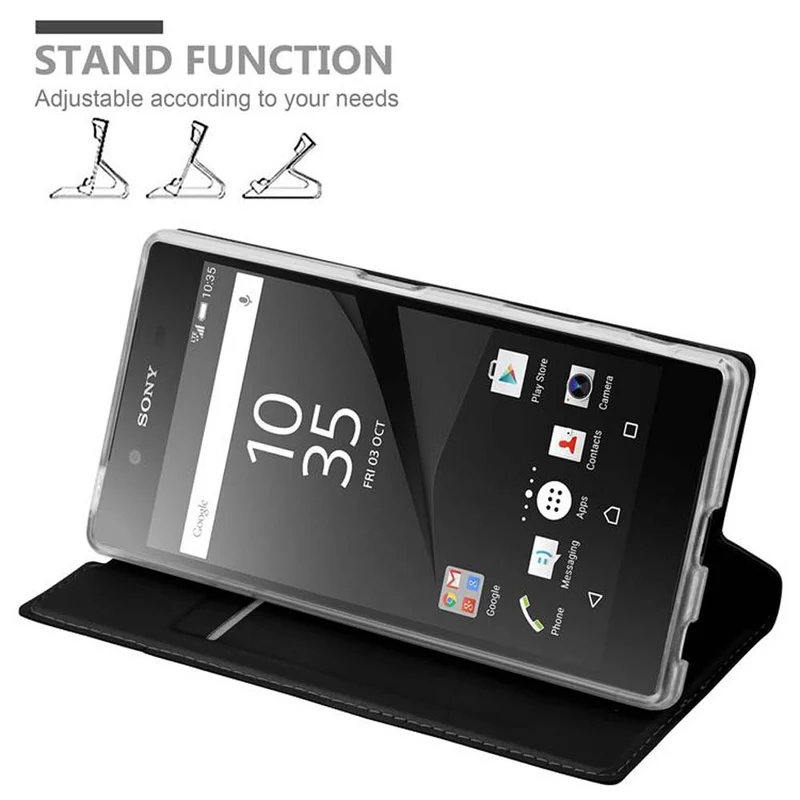 Cadorabo Hülle kompatibel mit Sony Xperia Z5 Schutzhülle mit Magnetverschluss, Standfunktion und Kartenfach