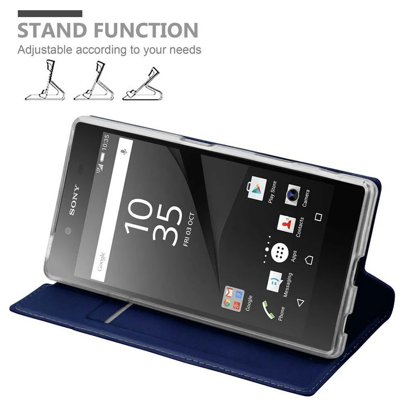 Cadorabo Hülle kompatibel mit Sony Xperia Z5 Schutzhülle mit Magnetverschluss, Standfunktion und Kartenfach
