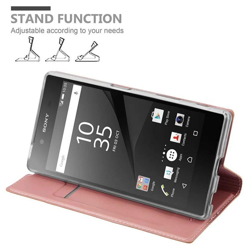 Cadorabo Hülle kompatibel mit Sony Xperia Z5 Schutzhülle mit Magnetverschluss, Standfunktion und Kartenfach