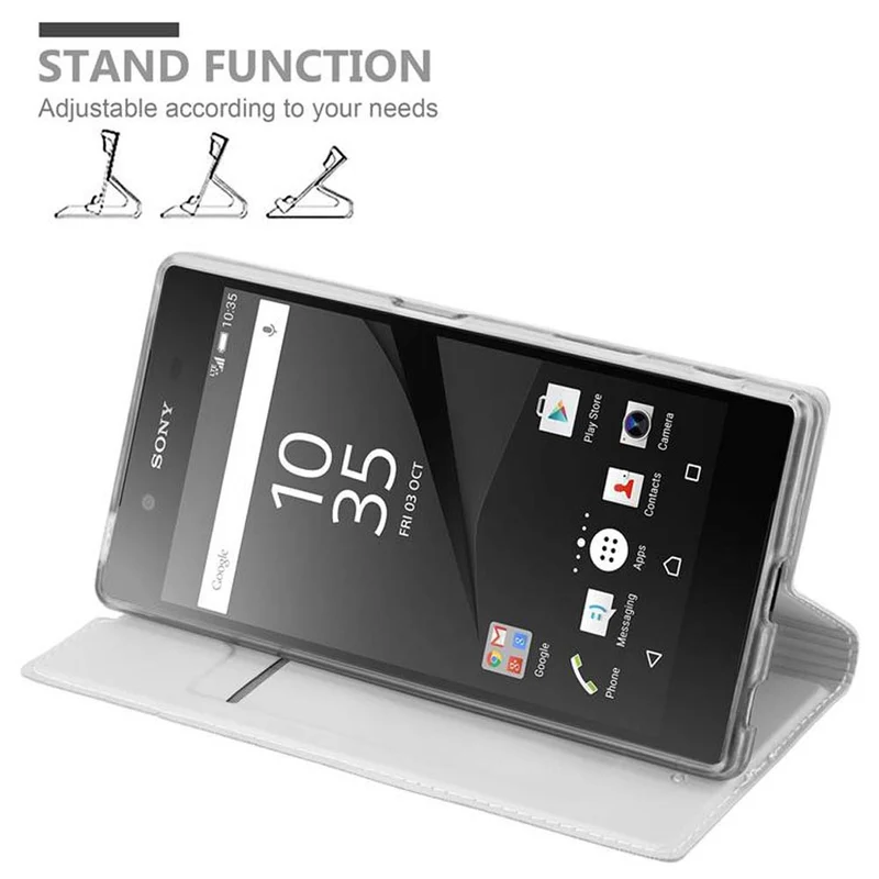 Cadorabo Hülle kompatibel mit Sony Xperia Z5 Schutzhülle mit Magnetverschluss, Standfunktion und Kartenfach