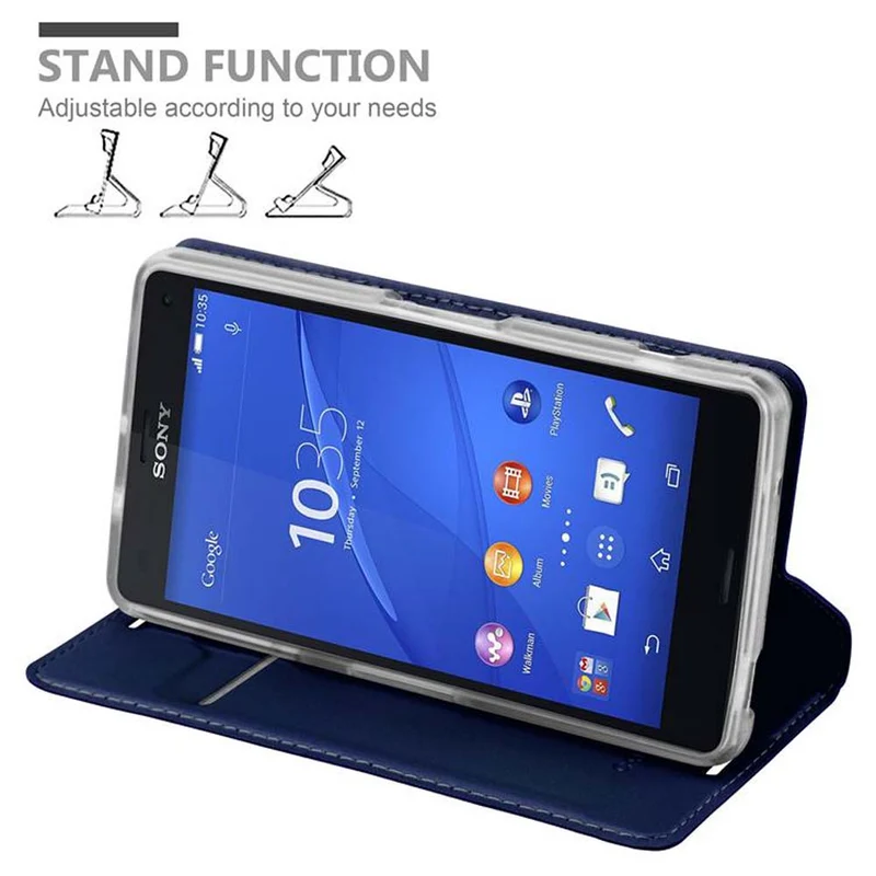 Cadorabo Hülle kompatibel mit Sony Xperia Z3 COMPACT Schutzhülle mit Magnetverschluss, Standfunktion und Kartenfach