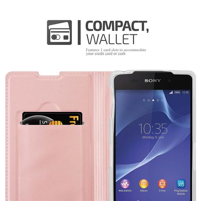 Cadorabo Hülle kompatibel mit Sony Xperia Z2 Schutzhülle mit Magnetverschluss, Standfunktion und Kartenfach