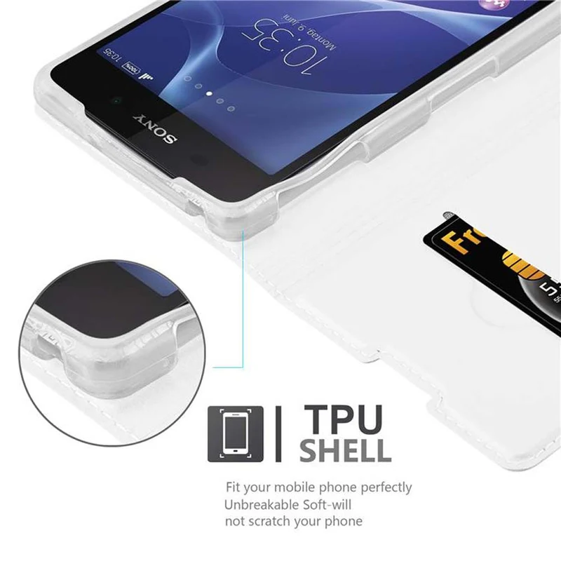 Cadorabo Hülle kompatibel mit Sony Xperia Z2 Schutzhülle mit Magnetverschluss, Standfunktion und Kartenfach