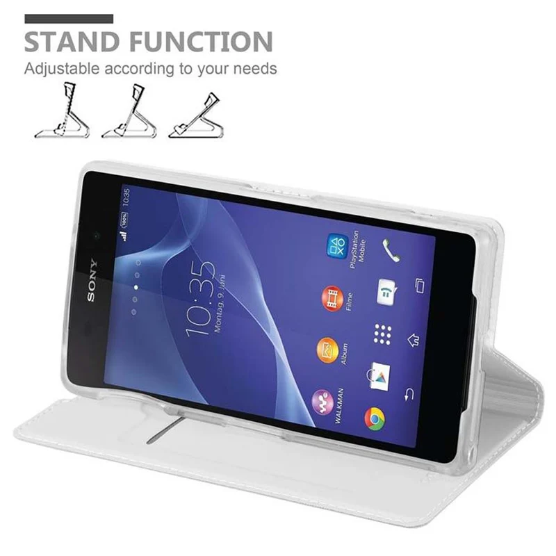 Cadorabo Hülle kompatibel mit Sony Xperia Z2 Schutzhülle mit Magnetverschluss, Standfunktion und Kartenfach