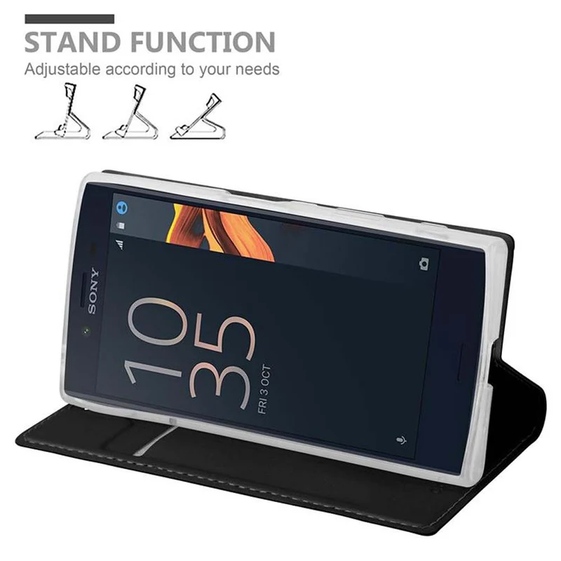 Cadorabo Hülle kompatibel mit Sony Xperia X COMPACT Schutzhülle mit Magnetverschluss, Standfunktion und Kartenfach