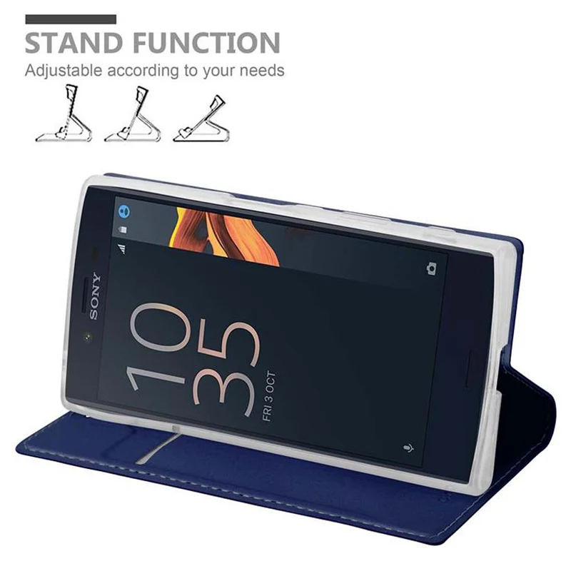 Cadorabo Hülle kompatibel mit Sony Xperia X COMPACT Schutzhülle mit Magnetverschluss, Standfunktion und Kartenfach