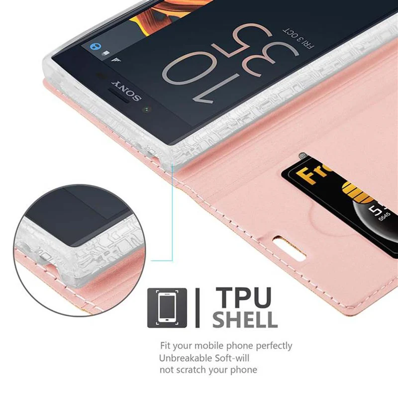 Cadorabo Hülle kompatibel mit Sony Xperia X COMPACT Schutzhülle mit Magnetverschluss, Standfunktion und Kartenfach