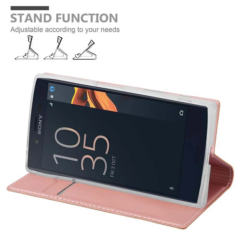 Cadorabo Hülle kompatibel mit Sony Xperia X COMPACT Schutzhülle mit Magnetverschluss, Standfunktion und Kartenfach